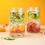 BPA Free Empty Salad Jar Plastic 8oz 12oz 16oz Cylinder Shape for sale