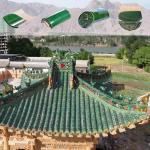 Green Glazed Chinese Temple Roof Tiles for Garden Pavilion and Modern Building Design for sale