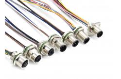 China M12 Series Circular Wire Connector Socket 12 pin Rear Screw Panel Mounting supplier