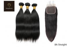China 10inch 8A Straight Hair Bundles With Closure supplier