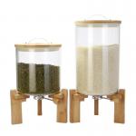 7.5L Borosilicate Lead Free Airtight Glass Jar With Bamboo Lid for sale