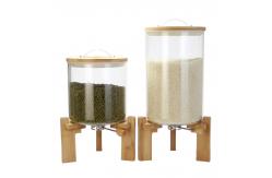 China 7.5L Borosilicate Lead Free Airtight Glass Jar With Bamboo Lid supplier