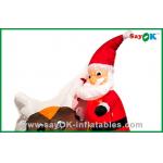 Cute Christmas Santa Father Inflatable Christmas Decoration Riding A Black Bear for sale