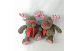 China Soft Cuddly Christmas Plush Toys Moose Stuffed Animal Huggable Brown Elk Toy supplier