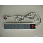 4 Receptacles Horizontal UK European Power Strip With Switch For Kitchen Appliances for sale
