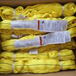 Yellow Polyester Round Sling Heavy Duty Jacket Twill Weave Vertical 9000 LBS for sale