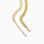 18K Gold Plated Double Chain Necklace for Girls' Fashion Accessory Collection
