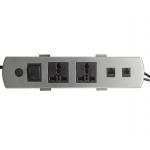 Aluminum Alloy Panel Multimedia Table Socket / Screen Desktop 2 Universal Power Data RJ45 Sockets for sale