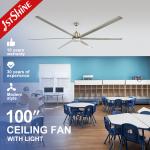 Industrial Ceiling Fan With Light Big Size High Air Volume Commercial Indoor Dc Motor Fan for sale