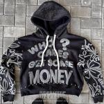 Custom Zip Up Hoodie Puff Printing Hoodie Oversized Heavyweight 500 Gsm for sale