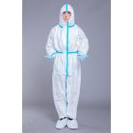 65GSM Disposable Isolation Coverall With Blue Taping for sale