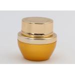 Frosted Small Glass Cosmetic Jars With Lids , Gold Glass Ointment Jars Luxury for sale