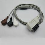Monitoring Holter ECG Cable DR200 / 300 3 Lead Patient Cable With Snap for sale