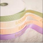 Sustainable Custom Packing Gift Wrap Ribbon with Gold Foil 3d Embossed Logo Print for sale