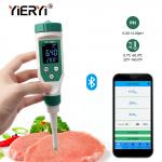 Digital Bluetooth Food PH Meter For Brewing Fruit Cheese Meat Canning 0 - 14ph for sale