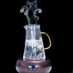 Bark Texture Glass Serving Pitcher , Borosilicate Hot Water Carafe Set