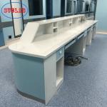 ISO14001 Durable Hospital Lab Furniture , Stone Medical Nursing Station for sale