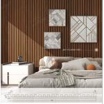 Acoustic Wpc Wall Panel Wood Slat Panel For Home Decoration for sale