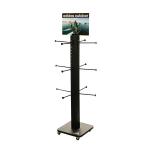 Metal Custom Display Stand Outer Door Products Tower Pop Displays With Casters for sale
