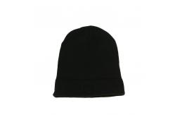 China Custom Embroidery Leather Patch Knit Beanie Hats 100% Acrylic Common Fabric supplier