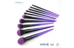 China Gradient Plastic Handle Synthetic Hair Makeup Brush With Aluminum Ferrules supplier
