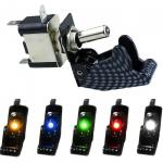 New 20A 12V LED toggle switch Illuminated Toggle Switch Control ON/OFF + Aircraft Missile Style Flip Up Cover XW for sale