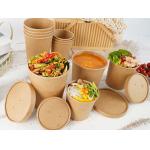 26oz 780ml Bamboo Pulp Paper Soup Bowls With Lids for sale