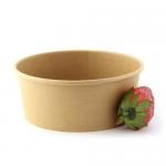 Recyclable Oil Resistant Kraft Paper Bowls For Food , Paper Salad Bowls for sale