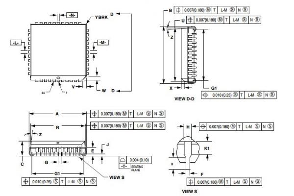 Integrated Circuit Chip  ROM-based high-performance microcontrollers  MC68HC711D3VFN4 MOTOROLA PLCC44