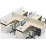 Commercial Office Furniture Partitions For Four People / Wood Computer Desks Office Cabin Partition for sale