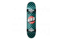 China RAD Wheels Checker 2 Black / Teal Mini Complete Skateboard - 7.2 x 30 supplier