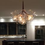 Glass Bulb Chandelier Brass 4000K Modern Pendant Light