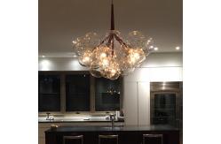 China Glass Bulb Chandelier Brass 4000K Modern Pendant Light supplier