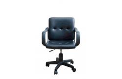 China Black Leather Home Office Computer Chair Mid Back With Nylon Armrest 8.6KG supplier