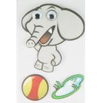 Soft Kids 3D Cartoon Stickers Promotional Baby Elephant Wall Stickers  for sale