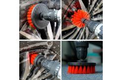 China 10cm Red Power Drill Brush For Car Detailing Scrubber Set 350g supplier