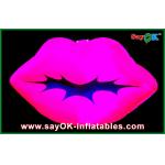 Red Led Hanging Lighting Inflatable Lips , Inflatable Lighting Decoration