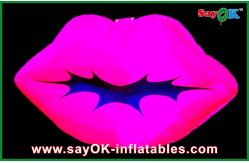 China Red Led Hanging Lighting Inflatable Lips , Inflatable Lighting Decoration supplier