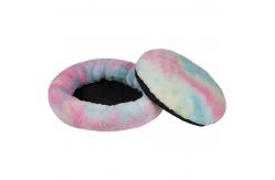 China Rainbow Plush Round 50*10cm Plush Pet Beds Unique Design supplier