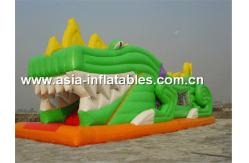 China Inflatable Slide In Crocdile Shape With Tunnels For Children Party Games supplier
