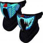 Sound Sensor LED Music Party Mask Polyester Mesh Fabric for sale