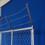 Hot Dip Galvanized Chain Link Fence Diamond Shape Cyclone Mesh Fencing With Top Barbed Wire for sale