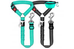 China Adjustable Dog Seat Belt Collars Harness Restraint With Elastic Bungee Buffer supplier