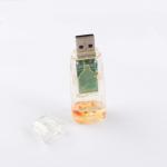Plastic Liquid USB Flash Drive Our Side Plastic Inside Duck Can Customized Made for sale