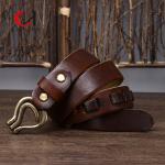 Black Reddish Brown Earthy Leather Belt Men With Smooth Waistband Cowhide for sale