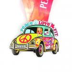 Multi Color Filled Zinc Alloy Metal Award Medal Large Size Color Spray Medals for sale
