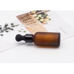 Frosted Amber Cosmetic Glass Bottle With Various Dropper 30ml 50ml for sale