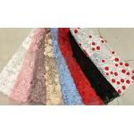 Floral Multi Colored Lace Fabric Beaded Embroidered Mesh Fabric For Fashion Show for sale