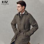 Customized Logo Printing British Style Houndstooth Woolen Coat for Business Casual for sale