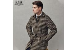 China Customized Logo Printing British Style Houndstooth Woolen Coat for Business Casual supplier